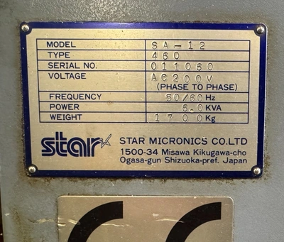 STAR CNC Swiss Type Automatic Lathe, in good used condition, visible under power
