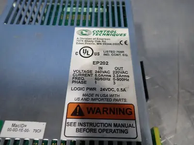 USED CONTROL TECHNIQUES EP202