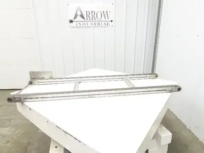 50mm Aluminum Dual Belt Conveyor 40mm Twin Belt 18"OAW 59.5"L No Drive