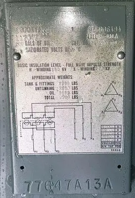 RTE/Eaton 1000/1120 KVA Pad Mount Step Down Transformer H.V. 26400 - L.V. 480