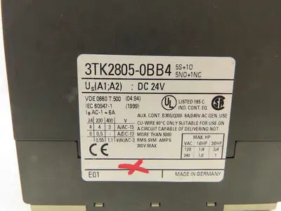 Siemens 3TK2805-0BB4 Combination Safety Relay 24VDC 5 NO Contacts