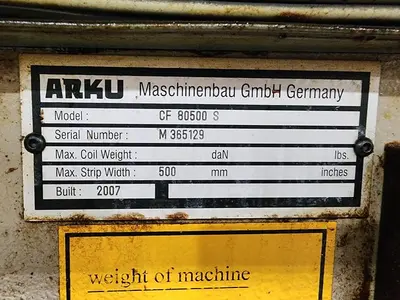 2010 ARKU FEED/STRAIGHTEN "ZIGZAG" COIL LINE