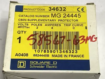 MG24445 | Square D  Thermal Magnetic Circuit Breaker 2P 4A 277V/480Y - New Other