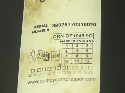 Quincy CRN OE1045.9C Air Compressor Filter 1"NPT 290 PSI