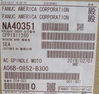 NEW FANUC A06B-0852-B300 SERVO MOTOR A06B0852B300