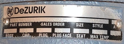Dezurik 6" Eccentric Plug Valve, New Storeroom Spare