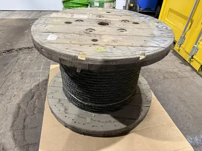 7/8" x 600' WIRE ROPE CABLE ON (2) WOOD SPOOLS: YOBRO #24344