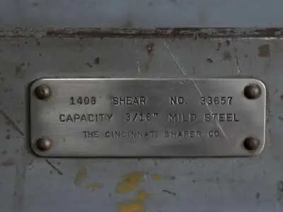 8' x 3/16" CINCINNATI MODEL #1408 MECHANICAL POWER SQUARING SHEAR: STOCK #22769