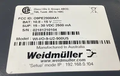 Used WEIDMULLER WI-I/O-9-U2 PLC Processors South Carolina US | Palmetto Automation #1250152