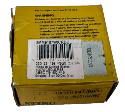 New | in-Stock Timken 2MM9107WIDUL Bearings Michigan US | SB Industrial Supply #1228526