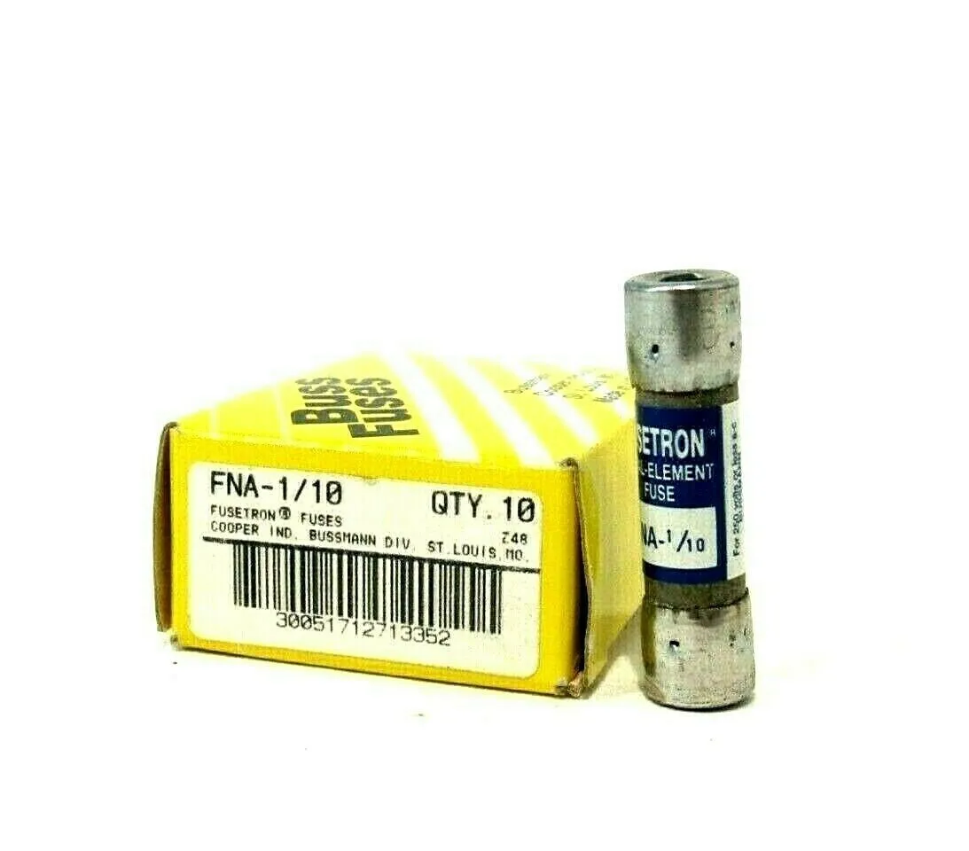 BOX OF 10 NEW BUSSMANN FNA-1/10 FUSES FNA110