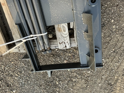 New JCT Bale Spear Skid Steer Attachment, Universal Quick Attach, Has Four Spears that Stick Out App...