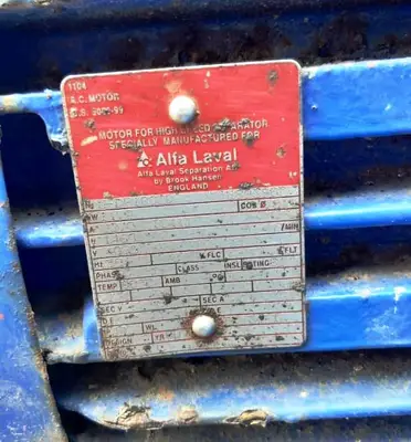 Alfa-Laval CHPX 407 SGP-34 GRT clarifier centrifuge, 316SS.