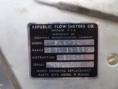 USED REPUBLIC FLOW METERS CO. 502-30