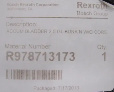 NEW REXROTH R978713173 ACCUMILATOR BLADDER KIT