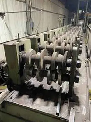 12 STAND X 30" X 3" BRADBURY ZEE PURLIN ROLLFORMING LINE. STOCK # 0423222