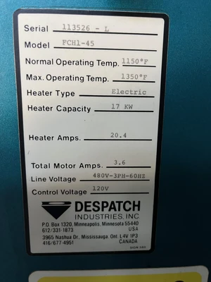 DESPATCH FCH1-45 Furnaces | Mohawk Machinery (6)