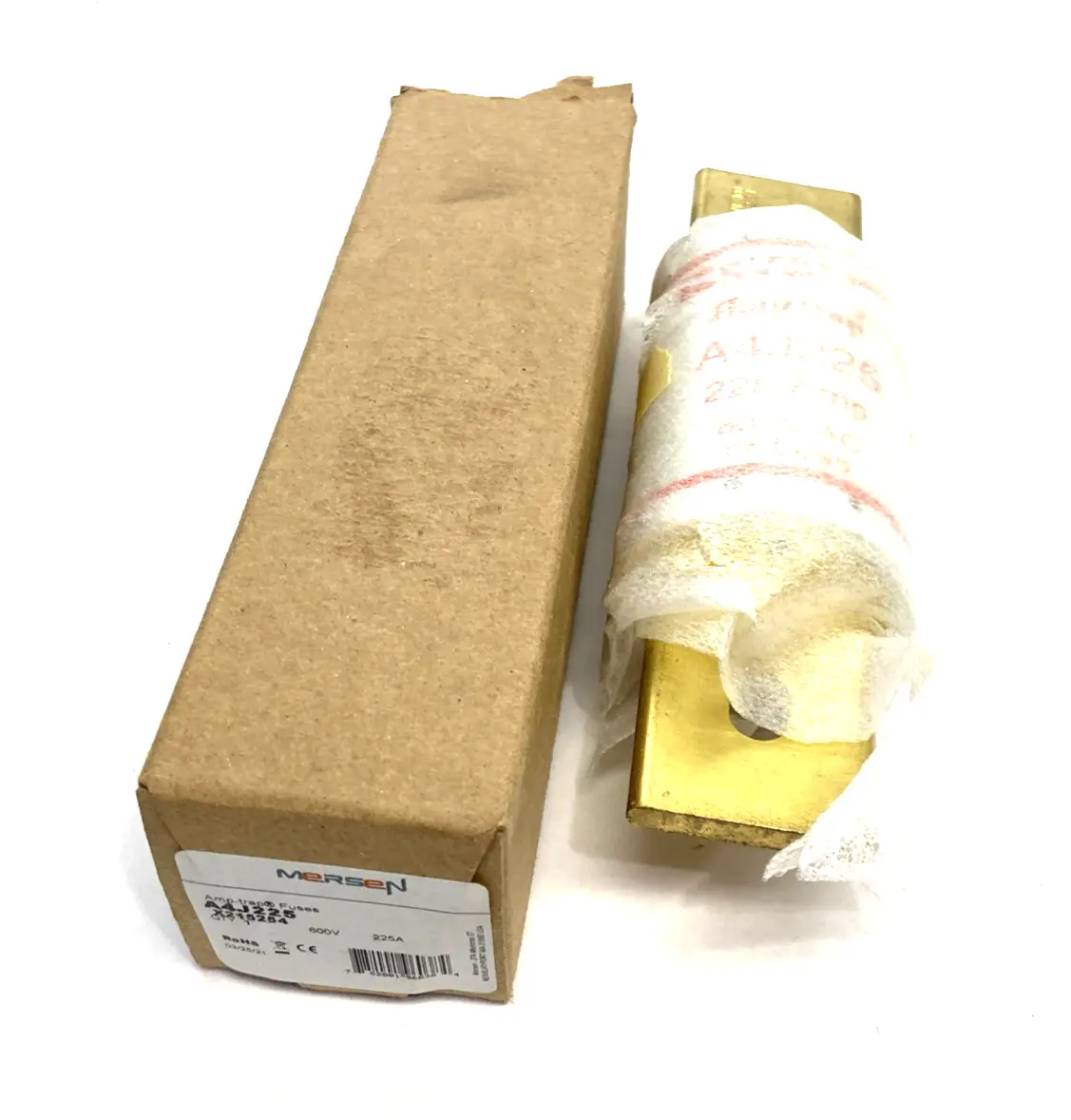 USED MERSEN AMP-TRAP FUSE, FAST-ACTING, CURRENT LIMITING 225A 600V X215254