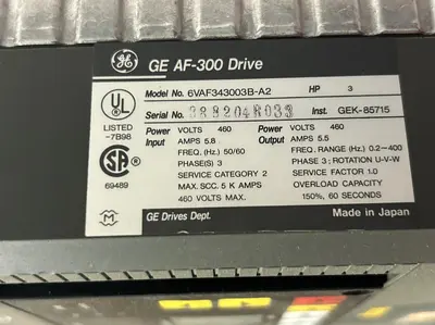 Used GENERAL ELECTRIC 6VAF343003B-A2 Speed Drives Ohio US | Surplus Asset Holdings #1241692