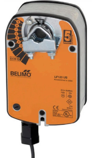 Belimo LF120 US Damper Actuator, 35 in-lb [4 Nm], Spring Return, AC 120 V [New]