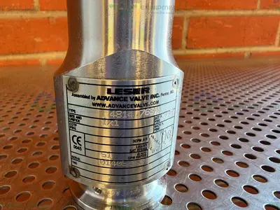 Used LESER 4814.7684 SPRING LOADED SANITARY SAFETY RELIEF VALVE W/1" SANITARY FITTING Valves/Fittings California US | Equipment Lab #1506523