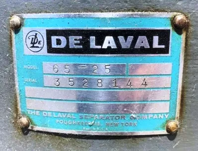 De Laval Unimatic model 65-25 oil purifier skid, SS.
