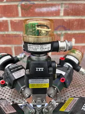 USED 5 ITT ADVANTAGE STAINLESS STEEL DIAPHRAGM VALVES W/ VALVE POSITIONER