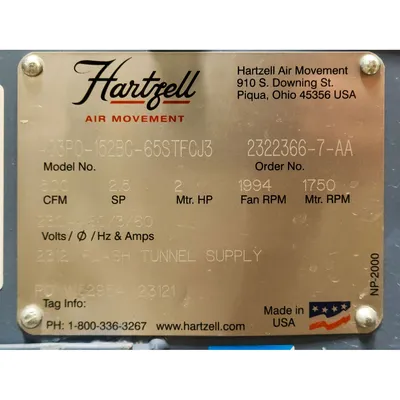 USED HARTZELL AIR MOVEMENT AO3P0