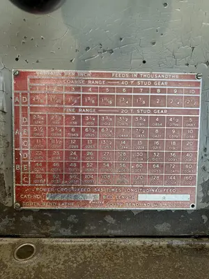 17" X 54" SOUTH-BEND ENGINE LATHE. STOCK # 0151124