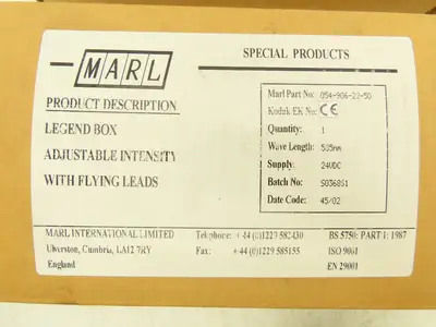 New | in-Stock MARL _UNKNOWN_ Misc Electrical & Power Parts Indiana US | Arrow Industrial #715720