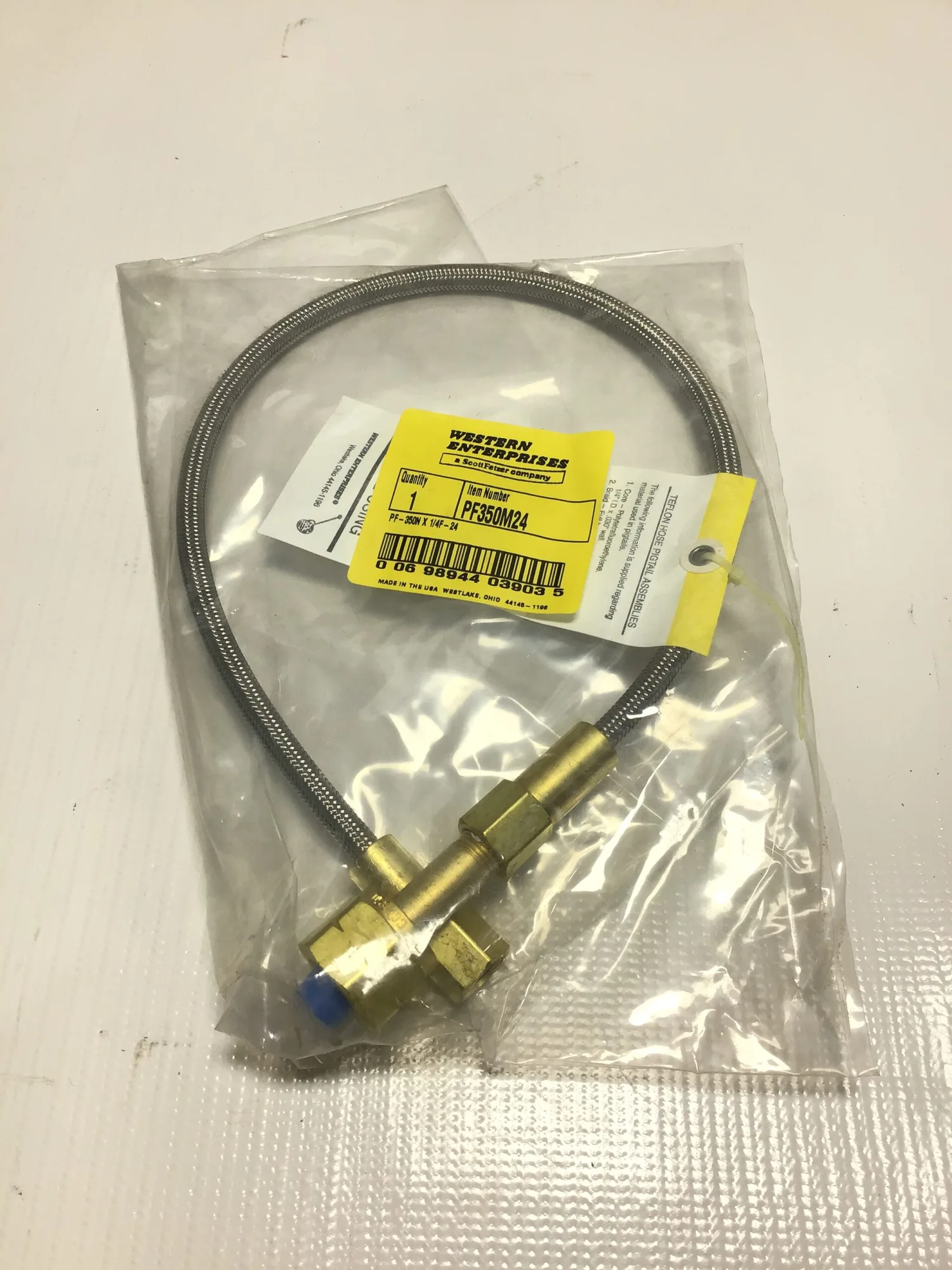 Western Enterprises PF350M24 – PF-350N X 1/4F-24 Flexible Stainless Steel Hose Pigtail