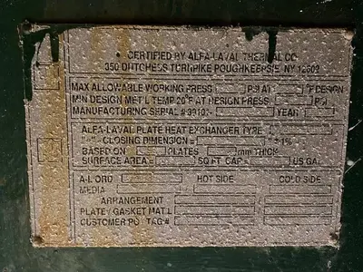 USED ALFA LAVAL A15-BFG