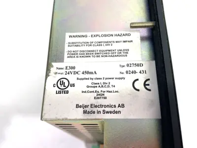 USED BEIJER ELECTRONICS OPERATOR INTERFACE CONTROL PANEL 24VDC 450MA 0240-431