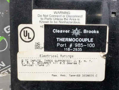 Cleaver Brooks CB Hawk Thermocouple Module 985-100 Used 118-2935 Thermo Couple
