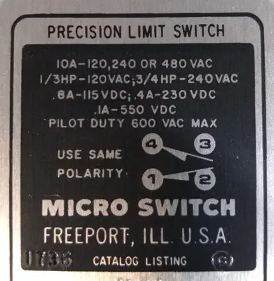 Honeywell 1LS1 Limit Switch Side Rotary Loc4E38