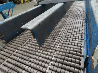 New London Engineering 12"x12' 6 Plastic Roller Belt Accumulating Conveyor 25FPM