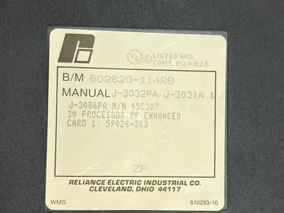 USED RELIANCE ELECTRIC 45C307A 802820-114RB
