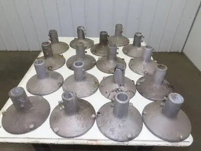 10" Cast Aluminum Pedestal Base Round Pipe Conveyor Leg Stand Adj Height