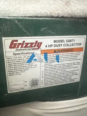 2016 Grizzly G0671 Dust Collector