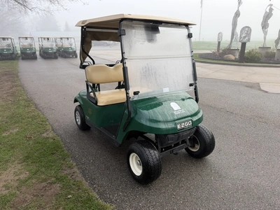 (1) 2019 E-Z-Go EFI golf cart with a Kawasaki gas engine, model 657061G01, includes canopy, fold-dow...