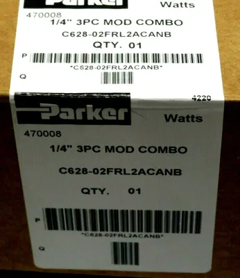 NEW PARKER C628-02FRL2ACANB 1/4" 3PC MOD COMBO C62802FRL2ACANB