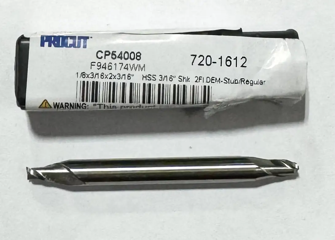 ProCut 1/8" x 3/16" HSS Double End Mill 2 Flute
