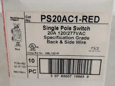 NEW PASS & SEYMOUR PS20AC1-RED