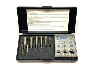 USED PRECISION BRAND PRODUCTS, INC. PUNCH & DIE SET W/ CASE