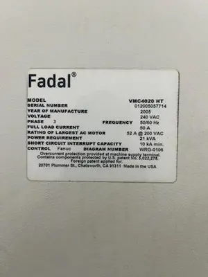 USED 2005 FADAL VMC-4020HT