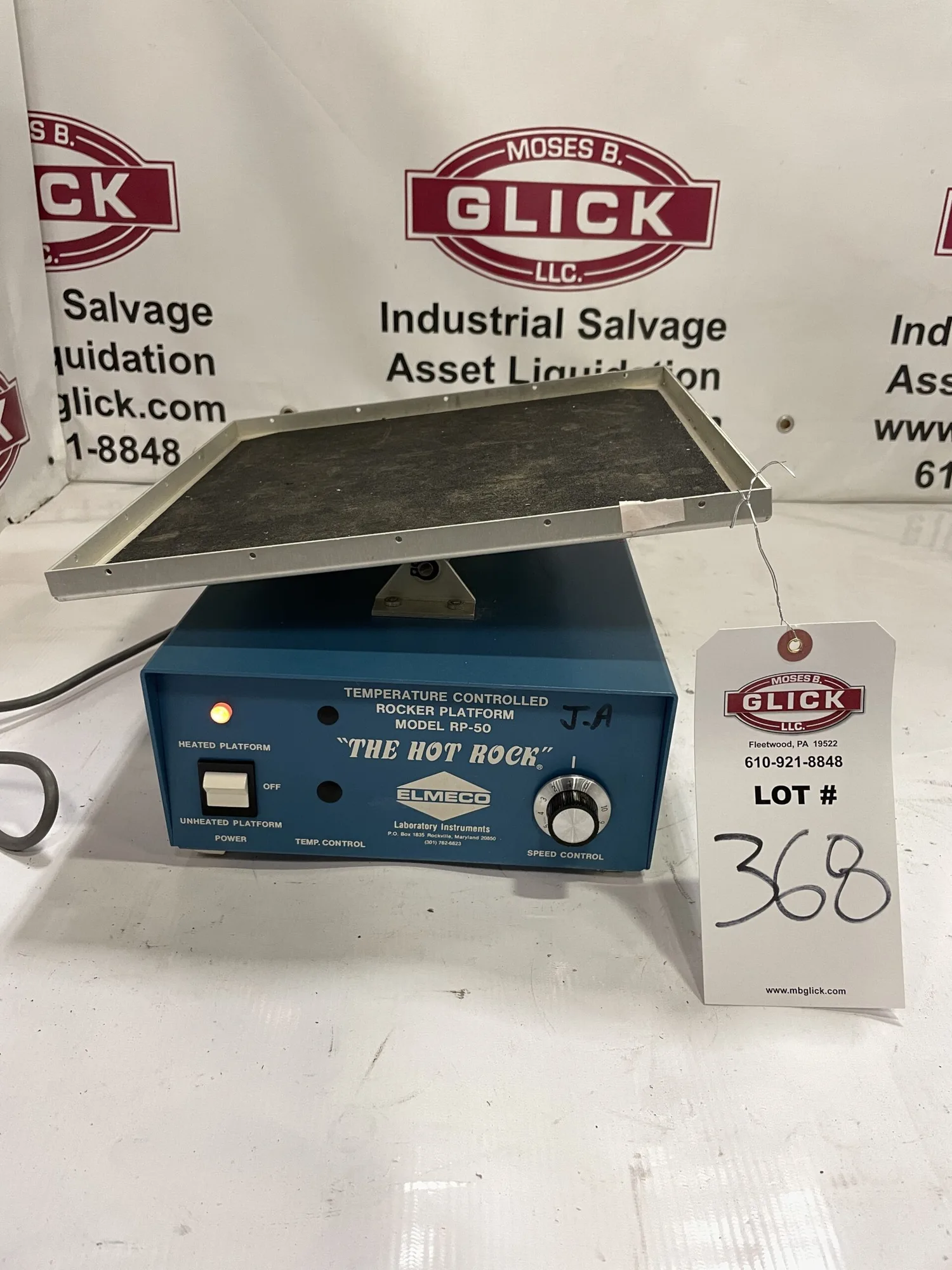 Elmeco RP-50 “The Hot Rock” Temperature Controlled Rocker Platform