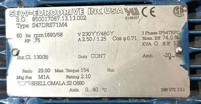 USED SEW EURODRIVE S47DRS71M4