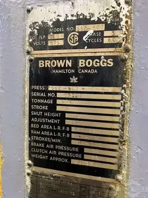 Used 1993 BROWN SS2-600-84-48 Straight Side Presses Illinois US | Perfection Global, LLC. #79634