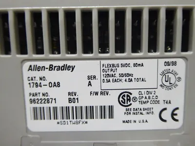 Allen Bradley 1794-0A8/A Flex I/O 120 VAC Output Rev. B01 96222871 Used