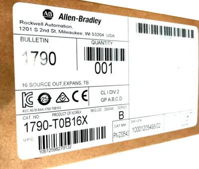 SEALED ALLEN BRADLEY 1790-T0B16X EXPANSION BLOCK SER. B 1790T0B16X NEW, SURPLUS